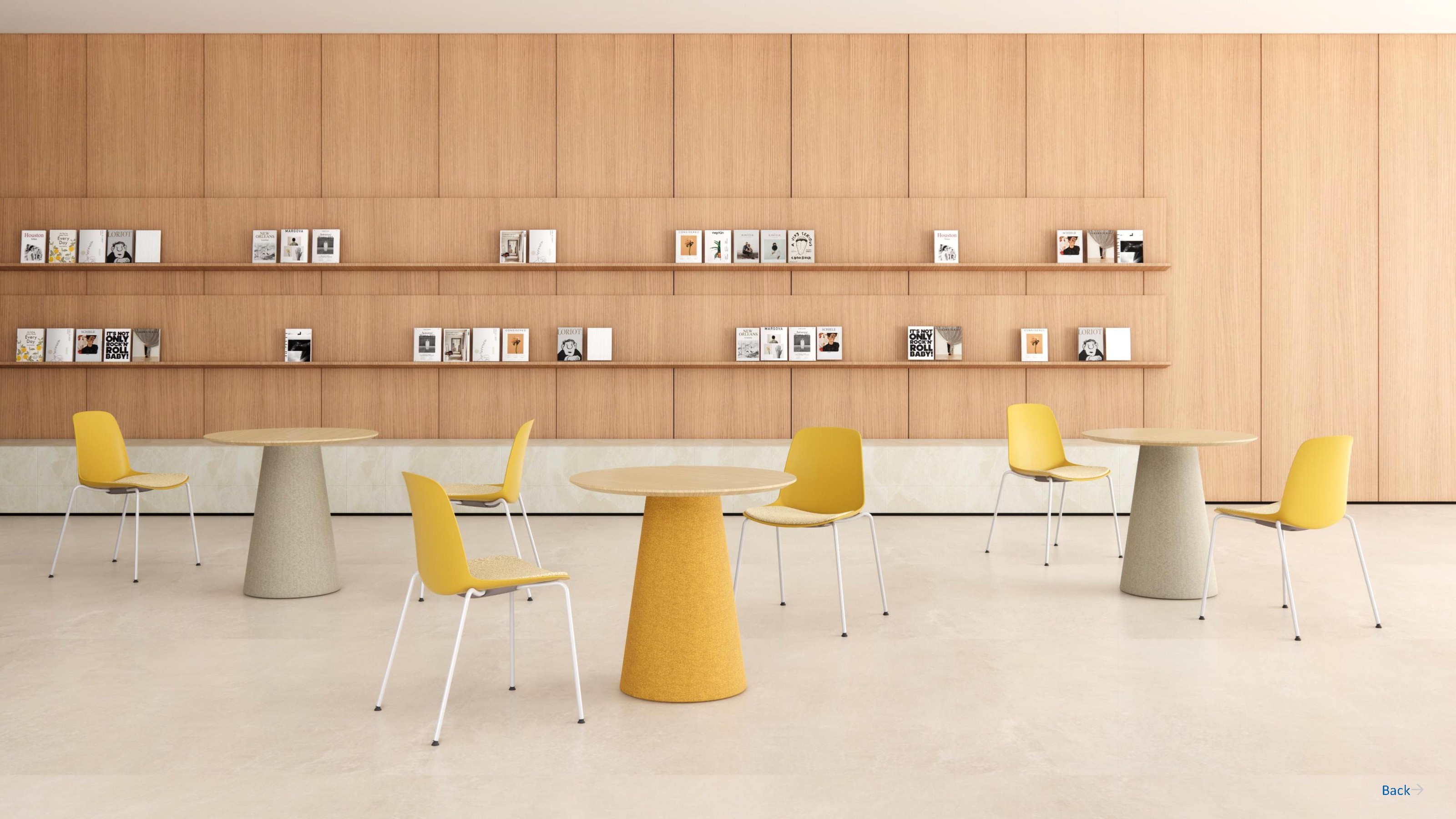 Agaric lounge seating in a breakout area of a corporate office